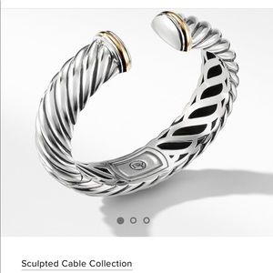 Sculpted Cable Bracelet with Gold accent